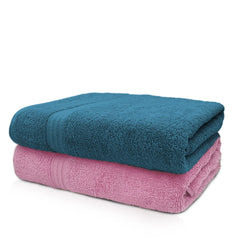 Sassoon Anatolia 100% Cotton Xl Bath Towel 1000 Gsm | Extra Soft, Quick Drying & Super Absorbent Bath Towel (Pink & Teal) - 2 Piece