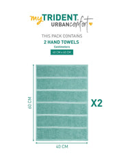Mytrident Hand Towel Urban Comfort 400 Gsm | 100% Cotton Bath Towel (Shell Green)- Pack Of 2