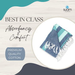 Suam Candy Cotton Towel 400 Gsm | Quick Dry, Soft & Absorbent Ideal For Bath, Beach, Gym & Travel (Magic Mint & Ocean Green)