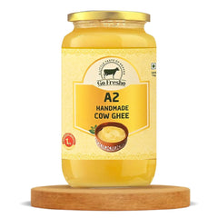 100% Natural A2 Handmade Cow Ghee By Go Fresho | High In Vitamins A, D & Healthy Desi Ghee Good For Sweets | (500ml) 16.9 Ounce | Jar Pack