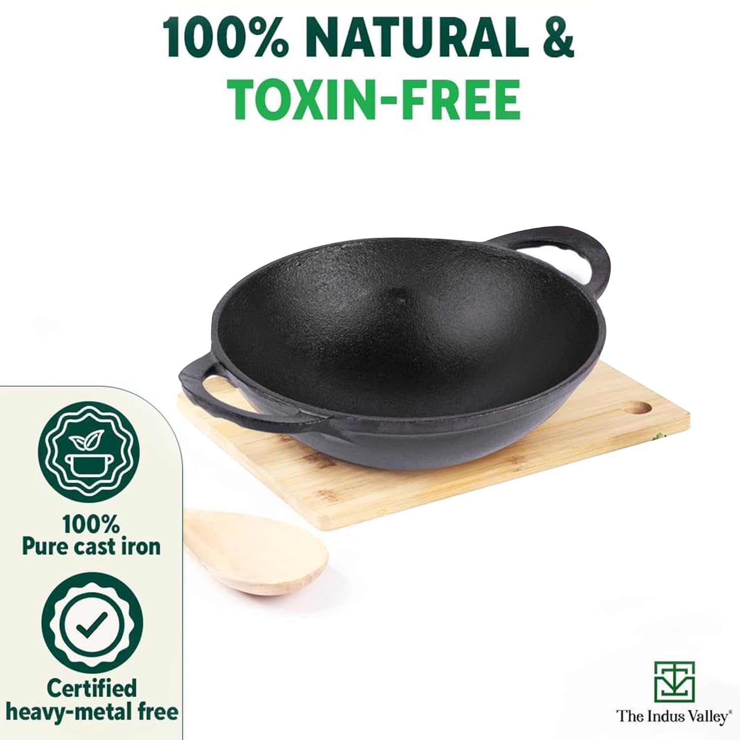 Pre-Seasoned Black Cast Iron Cookware Set - Kadai 20.3cm, 1.4 Liters + Kadai 25.2cm, 2.2 Liters | Kitchen Cooking Combo Pots & Pans Set Of 2 Pcs - Naturally Nonstick Pre-Seasoned Black Cast Iron Cookware Set - Kadai 20.3cm, 1.4 Liters + Kadai 25.2cm, 2.2 Liters | Kitchen Cooking Combo Pots & Pans Set Of 2 Pcs - Naturally Nonstick