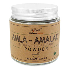 Kabeela Living Pure & Natural Amla Powder, Indian Gooseberry Powder, Rich In Vitamin C Iron & Calcium, For Skin Hair & Eye Care, Boosts Immunity & Digestion | 150gm 0.3lbs