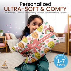 Personalized Pillow For Kids, Super Soft Cotton Kids Cushion - 12 X 18 Inches | Custom Name, For 5 Years Old Kids, Adorable Prints | For Head, Neck Support Baby Pillow - Pillow 19