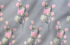 Premium 1 Double Bedsheet With 2 Pillow Covers - 90 X 100 Inches | 180 TC Super Soft Glace Cotton - Breathable & Wrinkle Free - 3 Pcs Set | Grey & Pink