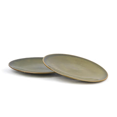 Ceramic Dinner Plates Set Of 6 Pieces, Mehndi Ombre | Ceramic Plates Set - Glossy Finish Plate Set | Premium Stoneware Ceramic Dinner Plates - Microwave Safe & Chip Resistant