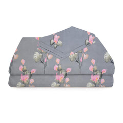 Pure Cotton Double Bedsheets With 2 Pillow Covers | 90 X 100 Inches, Grey | Do Not Soak For Long Time, Cold Machine Wash