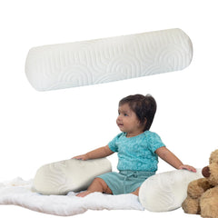 Orthopedic Memory Foam Pillow, Ultra Soft Baby Round Bed Bolster Pillow, White - 22 X 5 X 5 Inch | For Back & Neck Support | Lightweight, Extra Comfy & Soft Baby Bolsters - Pack Of 1