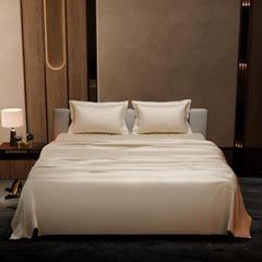 Double Bedsheet With 2 Pillow Covers - 90 X 100 Inches, Charming Ivory | Ultra Satin Premium Bedding Set | Gift For Couples, Wedding, Anniversary, Date Night