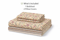 Jaipuri Cotton Bedsheet For King Size With 2 Pillow Covers | 90 X 108 Inches, Yellow | Ultra-Soft & Skin-Safe | Breathable Summer Comfort