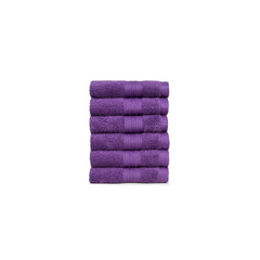 Trident Soft Comfort Air Rich 100% Cotton Face Towel 500 Gsm | Highly Absorbent Towels For Men/Women, 6 Pcs (Plum)