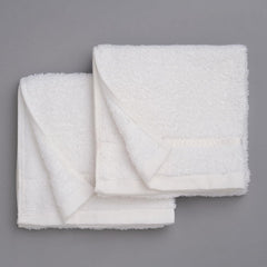 Welspun 100% Cotton Easy Care Hand Towel 400 Gsm | Quick Dry Ultra Soft Hand Towel (White) - Pack Of 2