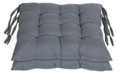 Chair Cushion Pad, Soft & Comfortable Sitting, Chair Pad - Grey Color | Microfiber Square Chair Pad With Ties | Chair Seat Cushion For Office & Home | Furniture Cushion - Pack Of 2