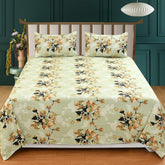 100% Pure Cotton Double Bedsheet With 2 Pillow Covers - 90 X 90 Inches, Light Green | Soft, Breathable & Skin-Friendly Fade Resistant Double Bedsheet