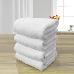 The Veloure Hotel White Hand Towel 700 Gsm | Pure Cotton Super Soft Anti Microbial Towels (Set Of 4)