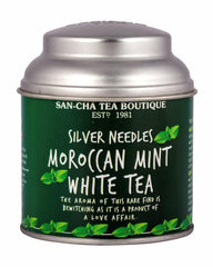 San-Cha Silver Needles Moroccan Mint White Tea - 25gm, 0.8 Ounce | Environment Friendly, Hand Plucked - Low Caffeine, Richest In Antioxidants