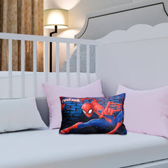 Marvel Spiderman Print Kid's Pillow, Polyester Super Soft Kids Pillow, Navy Blue - 12 X 18 Inch | Polyester Super Soft Kids Pillow For Sleeping & Travel | Suitable For All Sleepers - 1 Pcs