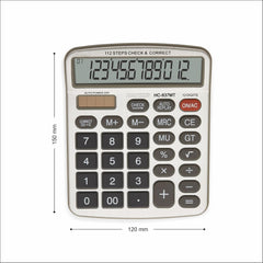 Hauser HC-837MT Desktop Electronic Calculator | Solar & Battery Dual Power | Soft Keys | Ideal For Student & Financial Work