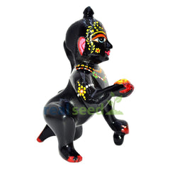 Premium Black Coated Brass Laddoo Gopal Idol, Hand Painted, Baby Krishna, Brass Idol, Metal Bal Gopal, Kanhaiya, All Festivals & Occasion, Black Thakur Ji Idol, Handmade, God Idol