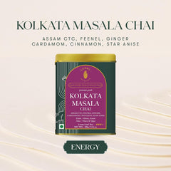 Luxmi Estates Kolkata Masala Chai - 100gm, 3.5 Ounce | USDA Certified Organic Tea - Medium Caffeine Tea | Made With Fennel, Ginger Tea, Cardamom, Cinnamon, Star Anise - Assam Valley Tea