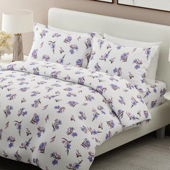 100% Cotton Bedsheet For Double Bed King Size With 2 Pillow Cover | 108x108 Inches, White - Light Weight, All Season Comfort Bedsheet