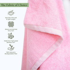 Rangoli 100% Bamboo 2 Bath & 2 Hand Towels 850 Gsm | Large Size Ultra Soft, Quick-Absorbent & Eco-Friendly Towels - Peach