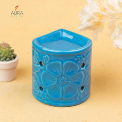 AQUA HANDCRAFTED SMALL CERAMIC BURNER / DIFFUSER WITH 1 T-LIGHT CANDLE STAND