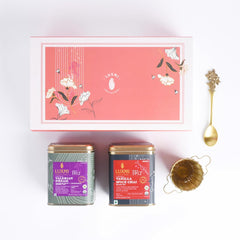 Luxmi Estates Loose Leaves Sleep Tea Gift Box - 1 Valerian Dream+ 1 Vanilla Spice Chai+ 1 Bucket Infuser & 1 Spoon | Caffeine Free Black Tea & Herbal Tea