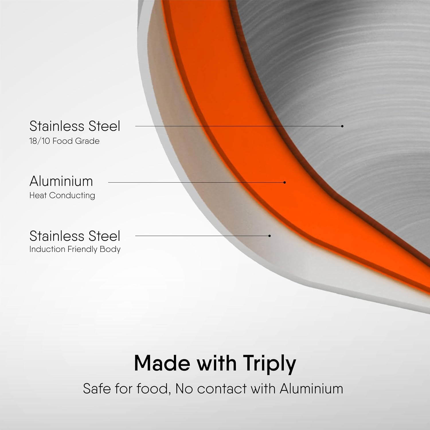 Artisan Triply Stainless Steel Tasla With Lid | Without Handle Kadai Induction Base 3.3 Liters, 26cm Artisan Triply Stainless Steel Tasla With Lid | Without Handle Kadai Induction Base 3.3 Liters, 26cm