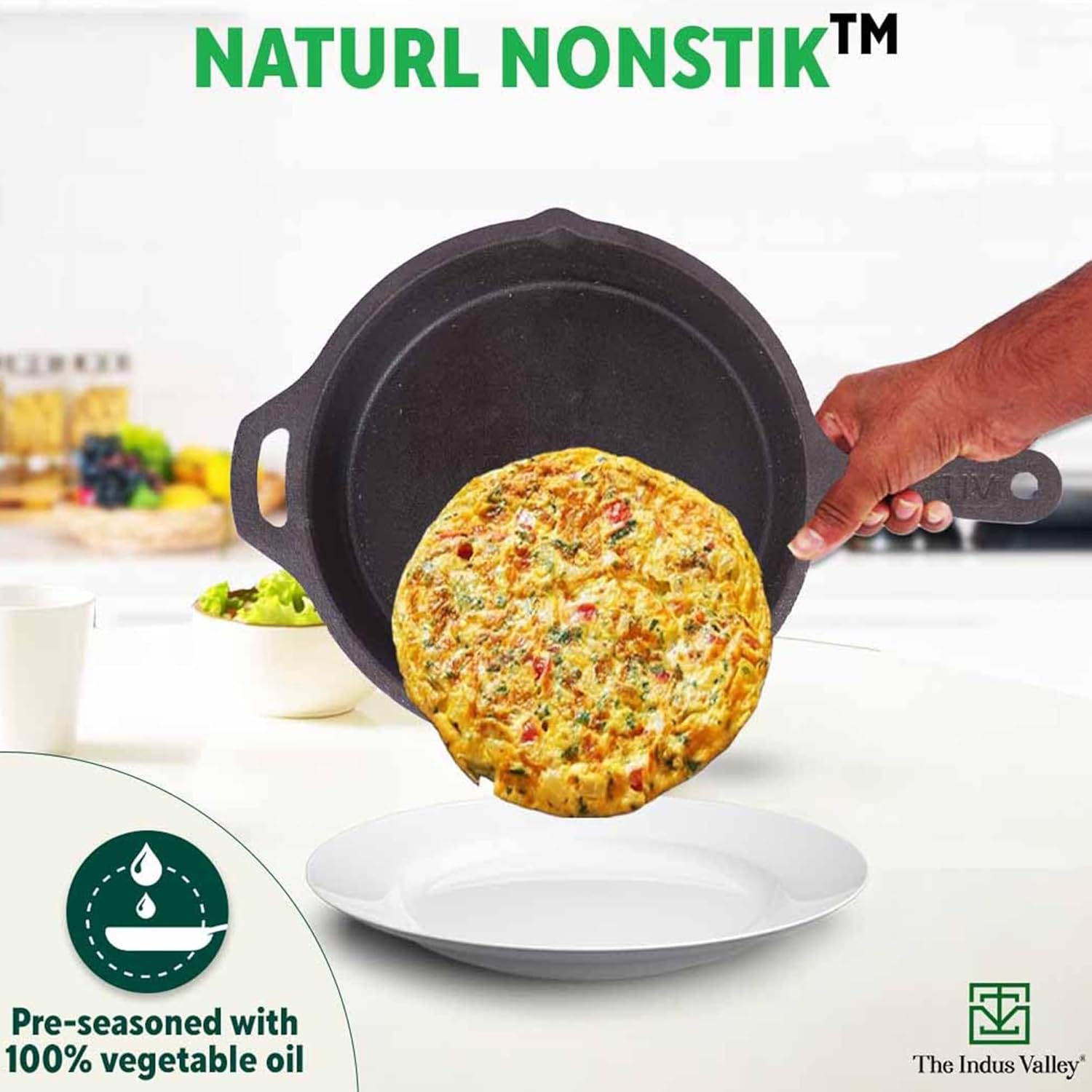 Super Smooth Cast Iron Cookware Set + Free Iron Tadka Pan 400ml | Tawa 28cm + Kadai 25.4cm, 2.5 Liters + Fry Pan 24.6cm, 1.7 Liters - Pack Of 4 | Naturally Nonstick, 100% Pure & Toxin-Free Super Smooth Cast Iron Cookware Set + Free Iron Tadka Pan 400ml | Tawa 28cm + Kadai 25.4cm, 2.5 Liters + Fry Pan 24.6cm, 1.7 Liters - Pack Of 4 | Naturally Nonstick, 100% Pure & Toxin-Free