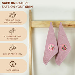 Akiko Home Prima Dream 100% Cotton Hand Towels 400 Gsm | Soft, Absorbent & Durable, Cotton Hand Towel | Pack Of 2 (Light Purple)