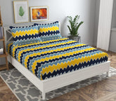 100% Microfiber Double Bedsheets For Queen Size With 2 Pillow Covers - 86 X 88 Inches, Multicolor | Ideal For House, Hotel, Guest House, Bedroom