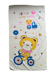 Teddyify Soft Cotton Baby Bath Towel 650 Gsm | Infants, New Born Babies Towel High Absorbent, Soft Cotton Premium Washcloth (Multicolor) - Pack Of 3