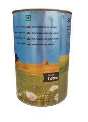 Organic Natural A2 Buffalo Bilona Desi Ghee By Shivanno Vedic | Hand Made Using Traditional Curd Churning Method Indian Desi Buffalo Ghee | (1 Litre) 33.8 Ounce | Tin Pack