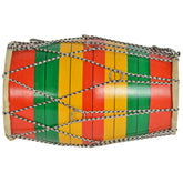 Baby Mini Dholak For Kids Or Decoration - Multicolor | Perfectly Symmetric Round Dholak - Dholak For Festival, Wedding, Satsang | Very Easy To Tune