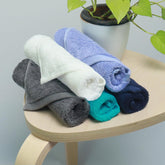 Heelium Bamboo Face Towel 900 Gsm | Ultra Absorbent & Odour-Free 3x Softer Than Cotton Towels | Pack Of 5 -Blue, Teal, Grey, Iris & White