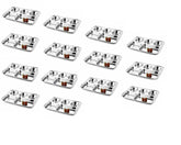 Silver Stainless Steel Sandwich Tray Set, 5 Pieces, Microwave Safe | Set Of 5 Individual Trays In 1 - Pack Of 14, Rectangular Shape