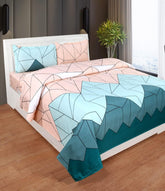 Printed Double Bedsheet For Queen Size With 2 Large Size Pillow Covers - 90 X 100 Inches, Multicolor | Light Weight, Suitable For All Seasons & Easy To Wash