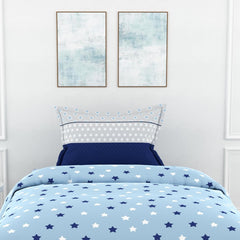 1 Single Bedsheet With 1 Pillow Cover - 54 X 84 Inches, Sky Blue | Comfort Meets Everyday Styles | Traditional Ideal For All-Season Use