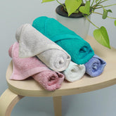 Heelium Bamboo Face Towel 900 Gsm | Ultra Absorbent & Odour-Free 3x Softer Than Cotton Towels | Pack Of 5 -Teal, White, Iris, Peach & Light Grey
