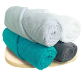 Heelium Bamboo Bath Towel 2000 Gsm | Ultra Absorbent 3x Softer Than Cotton Towels (Light Grey, Grey, Teal & White)- Pack Of 4