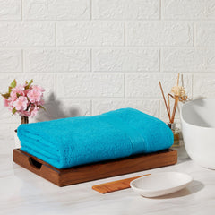 Kopa Quick Dry 100% Cotton Soft Terry Bath Towel 380 Gsm | Quick Dry 100% Cotton Super Absorbent, Lightweight (D'Ross) Bath Towel (Turq)