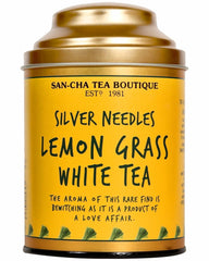 San-Cha Silver Needles Lemongrass White Tea - 75gm, 2.6 Ounce | Relaxing & De-Stress Tea - Low Caffeine, Richest In Antioxidants