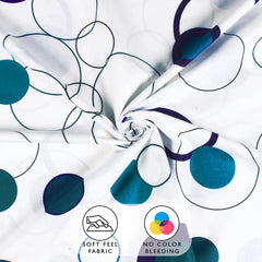 Bedsheet For Queen Size Bed With 2 Pillow Cover - 60 X 72 Inches, White & Blue | All Around Elastic Fitted Bedsheet - Perfect For Home Decor & Gifting