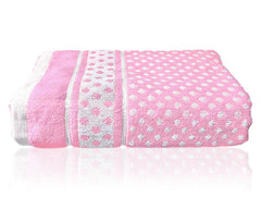 Kuber Industries Multiuses Dot Printed Soft Cotton Bath Towel 800 Gsm - Pack Of 2 (Sky Blue & Pink)