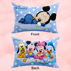 Kid's Disney Mickey Team Pillow For Sleeping, Sky Blue - 12x18 Inches | Cozy & Fluffy Super Soft Pillow | Suitable For All Sleepers, Multipurpose & Comfortable, Breathable - 1 Piece