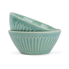 Ceramic Medium Serving Bowls Set Of 2 Pieces - 900ml Each, Light Mint | Premium Stoneware Ceramic Bowls - Medium Size | Microwave Safe Bowls - Bowl Sets With Glossy Finish | Ceramic Bowl