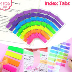 Sticky Notes, 1120 Pcs Index Tabs, Page Markers, Mini File Tabs, Book Markers - 7 Colors
