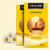 TE-A-ME Unwind Chamomile Tea - Pack Of 2 X 25 Infusion Tea Bags | Chamomile Tea For Good Sleep - Caffeine Free, Biodegradable | Packaging Might Vary