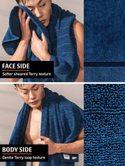 Damensch 100% Cotton Towel 200 Gsm | Super Soft Towels For Bath Large Size, Ultra Absorbent, Quick Dry Towel For Women & Men (Nightfall Blue)