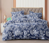 King Size Double Bedsheet With Two Pillow Covers - 108 X 108 Inches, Navy Blue & White | Smooth To Touch, Breathable & Long Lasting - Ideal For Everyday Comfort